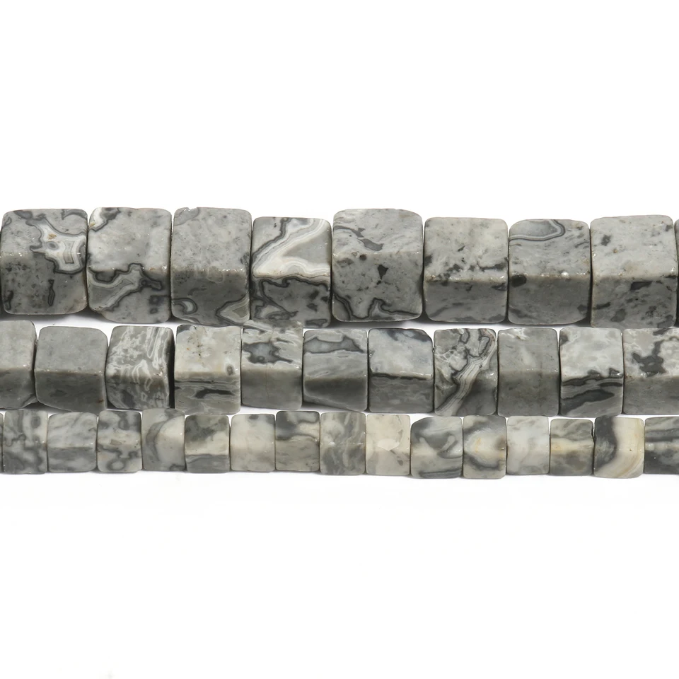 Square Stone Beads 6x6mm – 1 Strand Loose Cube Beads For Jewelry Making, Kambaba Jasper, 60 Pcs In Plastic Box - View #8