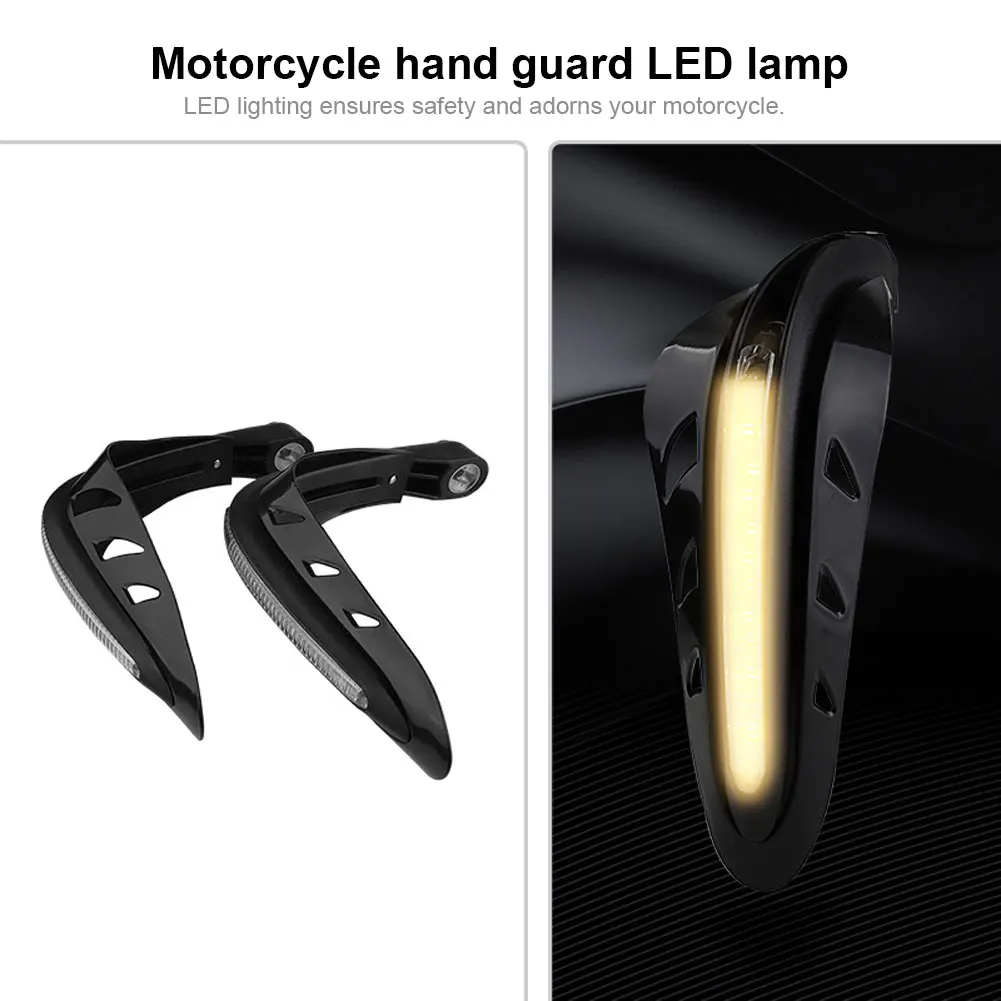 1/2 Pair Motorcycle Hand Guards Handlebar Hand Protector with LED