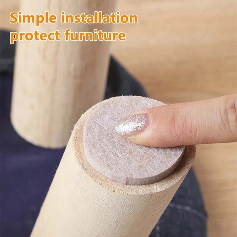 Furniture Leg Pads 72pcs Self Adhesive Felt Chair Leg Pads Wood Floor Protectors Table Leg Covers Round Bottom Anti-Slip Pads Set
