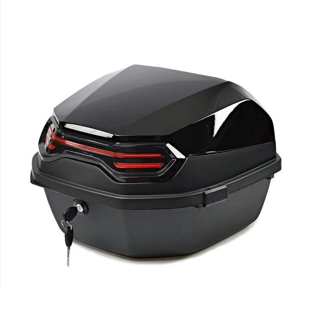 Universal Motorcycle Rear Tail Trunk Lockable Carrier Waterproof Storage Case With Mounting Hardware For Full Helmet Storage