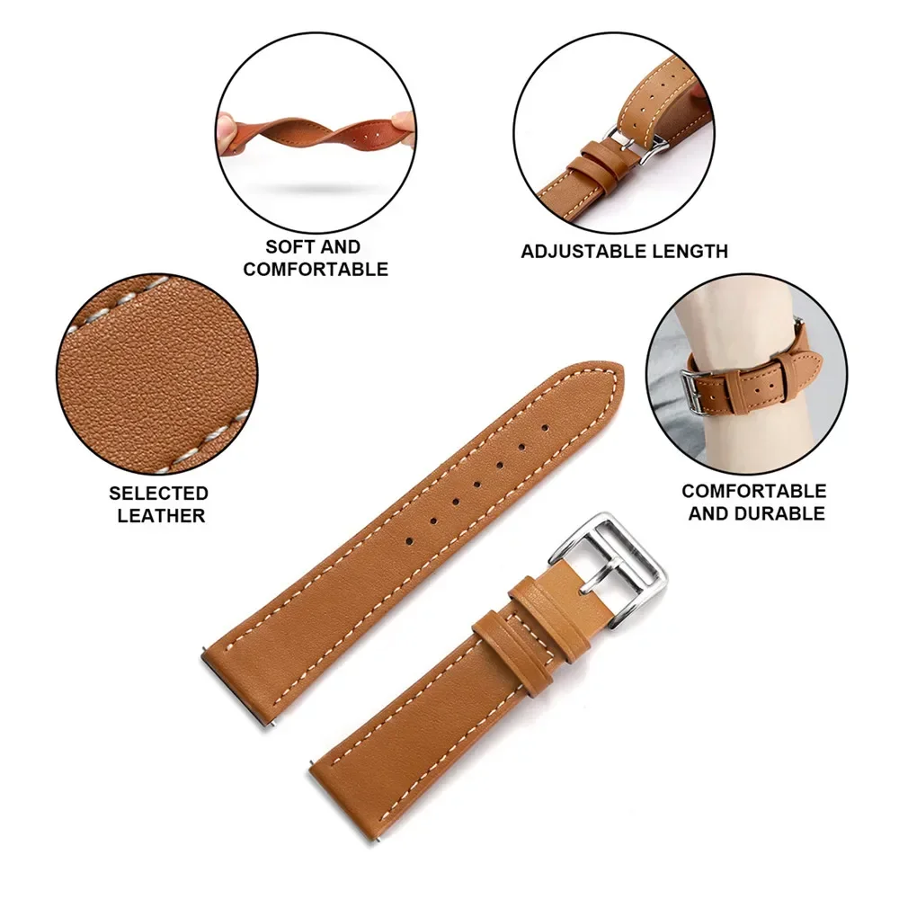 2-Piece Set: Stylish Leather and Metal Watch Bands