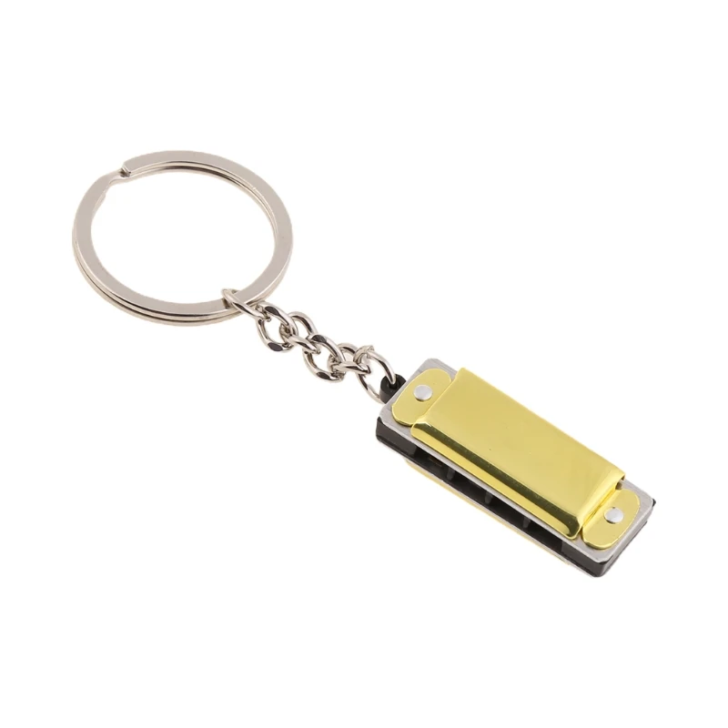 Mini Harmonica Keychain,Special 8 Tone 4 Holes Harmonica Keychain Harmonic Keyring Keys Holder Bag Pendant Musical