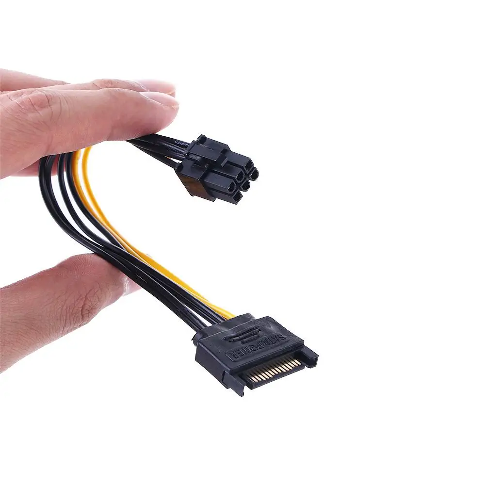 SATA Power Cable 15 Pin To 6 Pin PCI EXPRESS PCI-E Sata Graphics Converter Adapter Video Card Power Cable