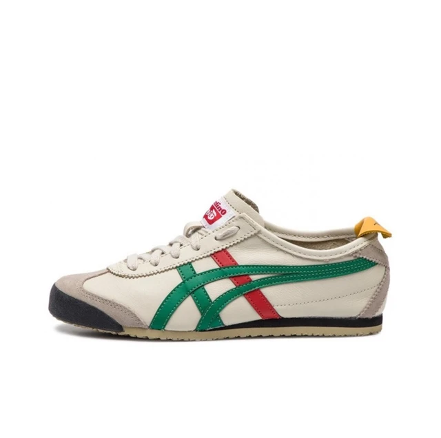 Asics Onitsuka Tiger MEXICO 66 Slip-on Running Shoes for Men and Women Classic Leather Sneakers White, Green, Red