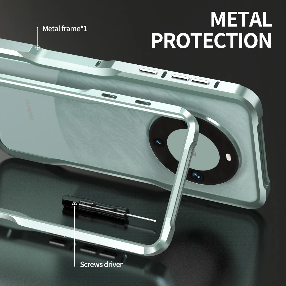 Matching Dual Colors Metal Frame For Huawei Mate 60 Pro Mate60 Pro Mate 60Pro Anti fall Aluminum Alloy Bumper Case Cover