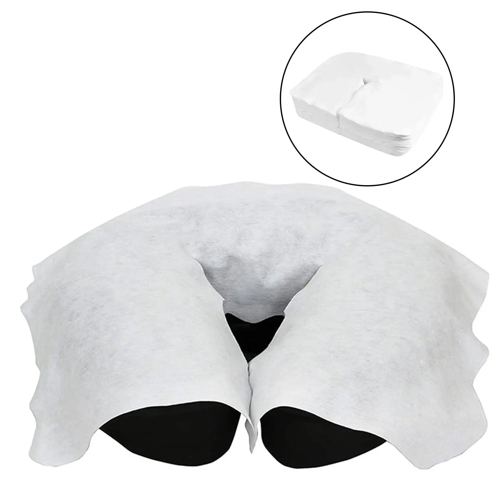 200 Pieces Massage Headrest Covers Soft Nonwoven Non Sticking Flat Face Rest Cover for Massage Table Chair SPA Bed 3