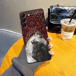 Stylish Black Soft Phone Case with Horse Pattern - Galaxy A10e (Mix01)