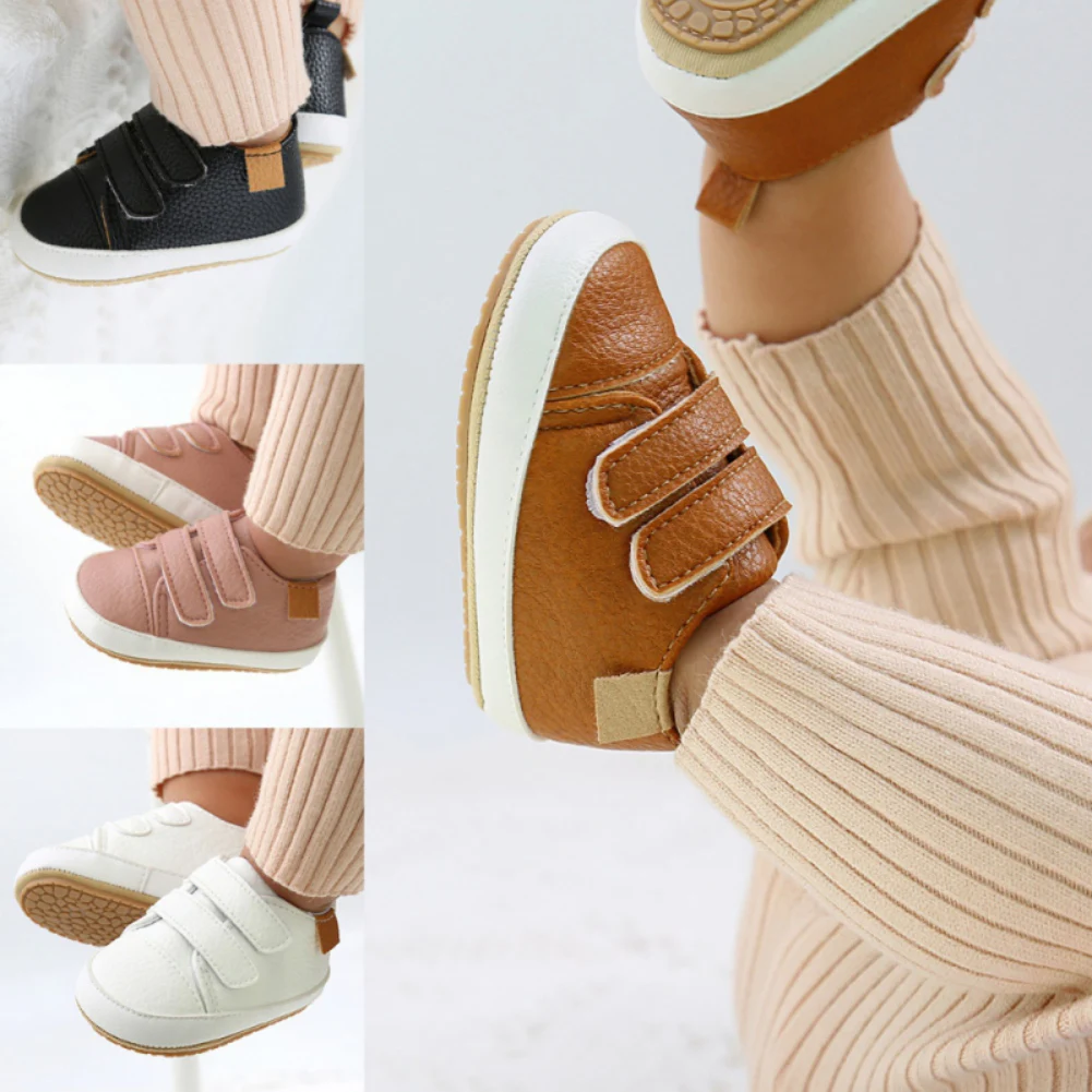 Baby shoes Infant Retro Leather Boys Girls Casual Shoes Multicolor Toddler Rubber Sole Anti-slip First Walkers Newborn Moccasins