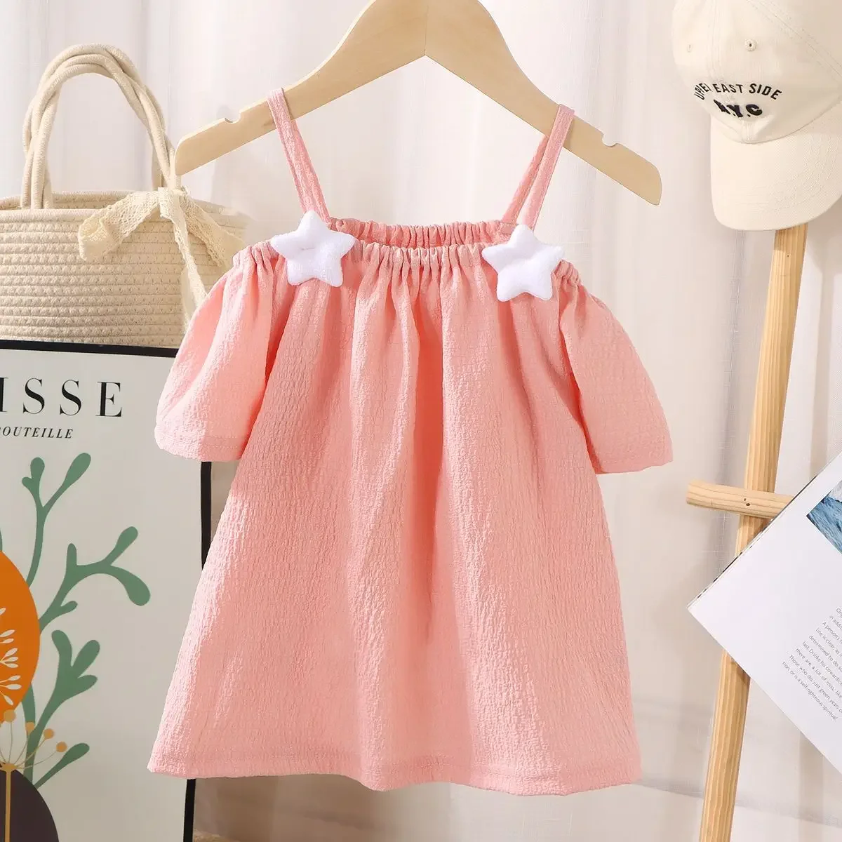 Baby Girls Tank Tops Kids Sleeveless Vest Summer Star Top Tees 1 To 10 Yrs Children's Solid Color Clothing Korean Style