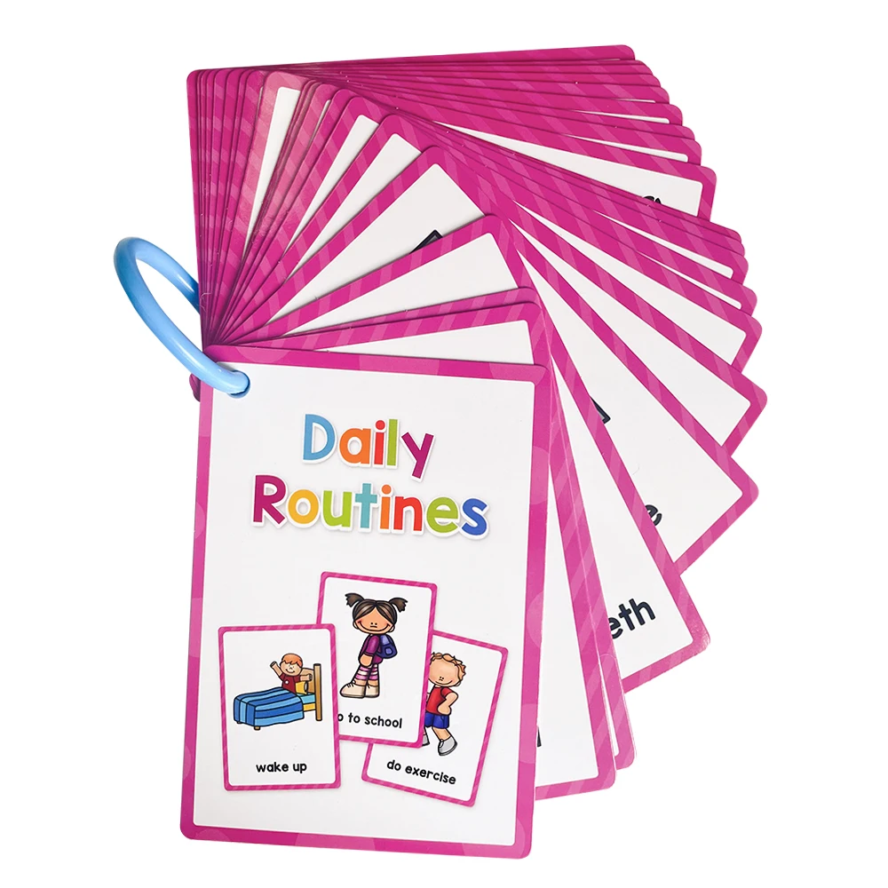 Kids Montessori English Words Learning Cards Educational Toys Scheduling Cognitive Games Gifts for Children Learning Toys 6