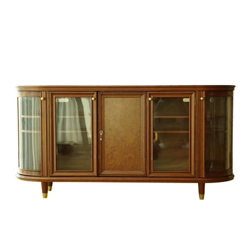 Grandma's TV cabinet multi-functional tonal retro TV cabinet wall sideboard sideboard 8