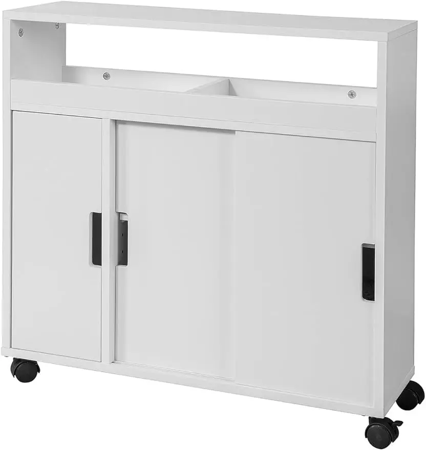 

Haotian BZR02-W, New Version Bathroom Toilet Paper Roll Holder, Bathroom Storage Cabinet Cupboard on Wheels
