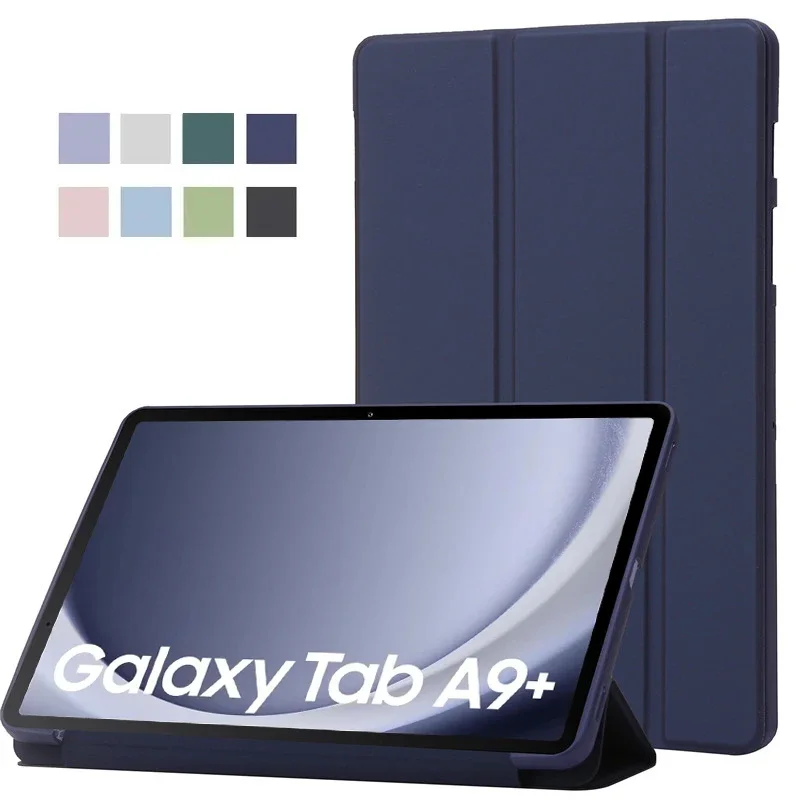 

For Samsung Tab A9 Plus Case 11 inch Trifold Leaher Soft Back Stand Tablet Funda For Galaxy Tab A9 Plus Case Coque SM-X210 X216