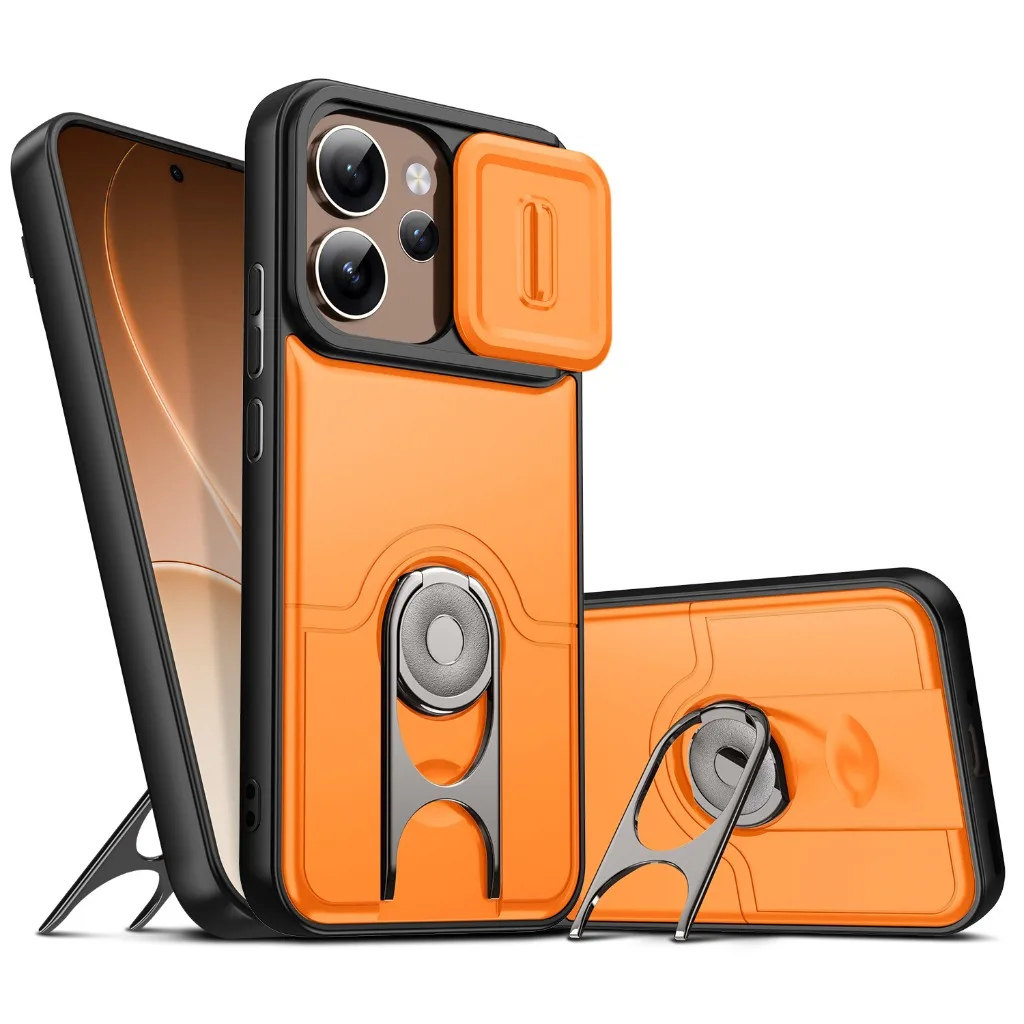 Slide Camera Lens Protector Kickstand Phone Case