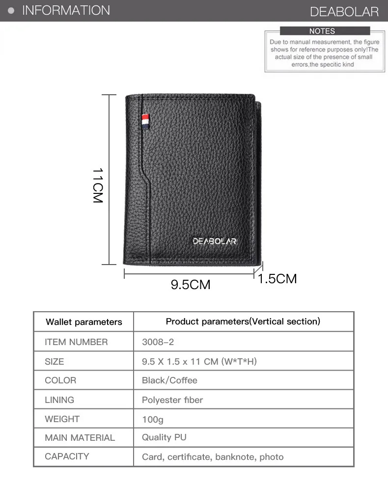 Vintage Men's Leather Wallet High Quality Multi Function ID Credit Driver License Card Bag 3