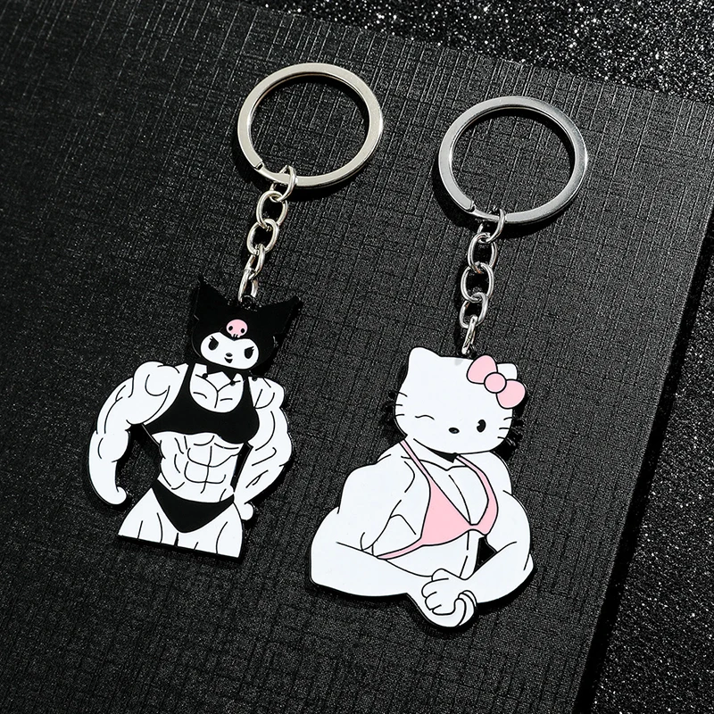 

Забавный брелок Hello Kitty Kuromi для мужчин и женщин, подвеска для ключей, держатель для рюкзака, аксессуары, подарок на день рождения, выпускной