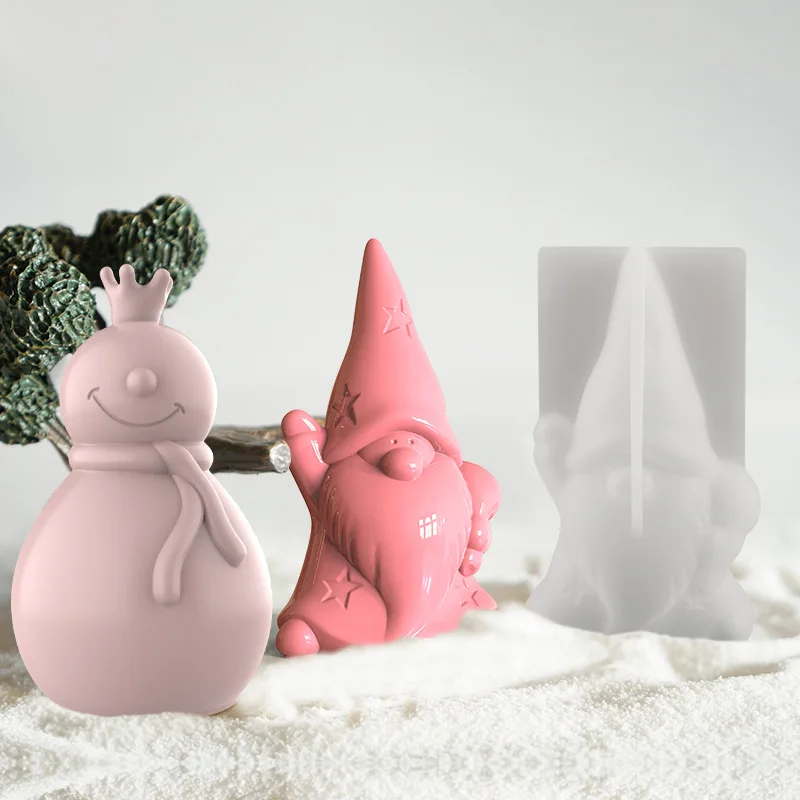 New DIY Crystal Epoxy Mold Santa Claus Snowman Candle Silicone Molds Soap Christmas Tree Candle Making Set Home Decoration Gifts