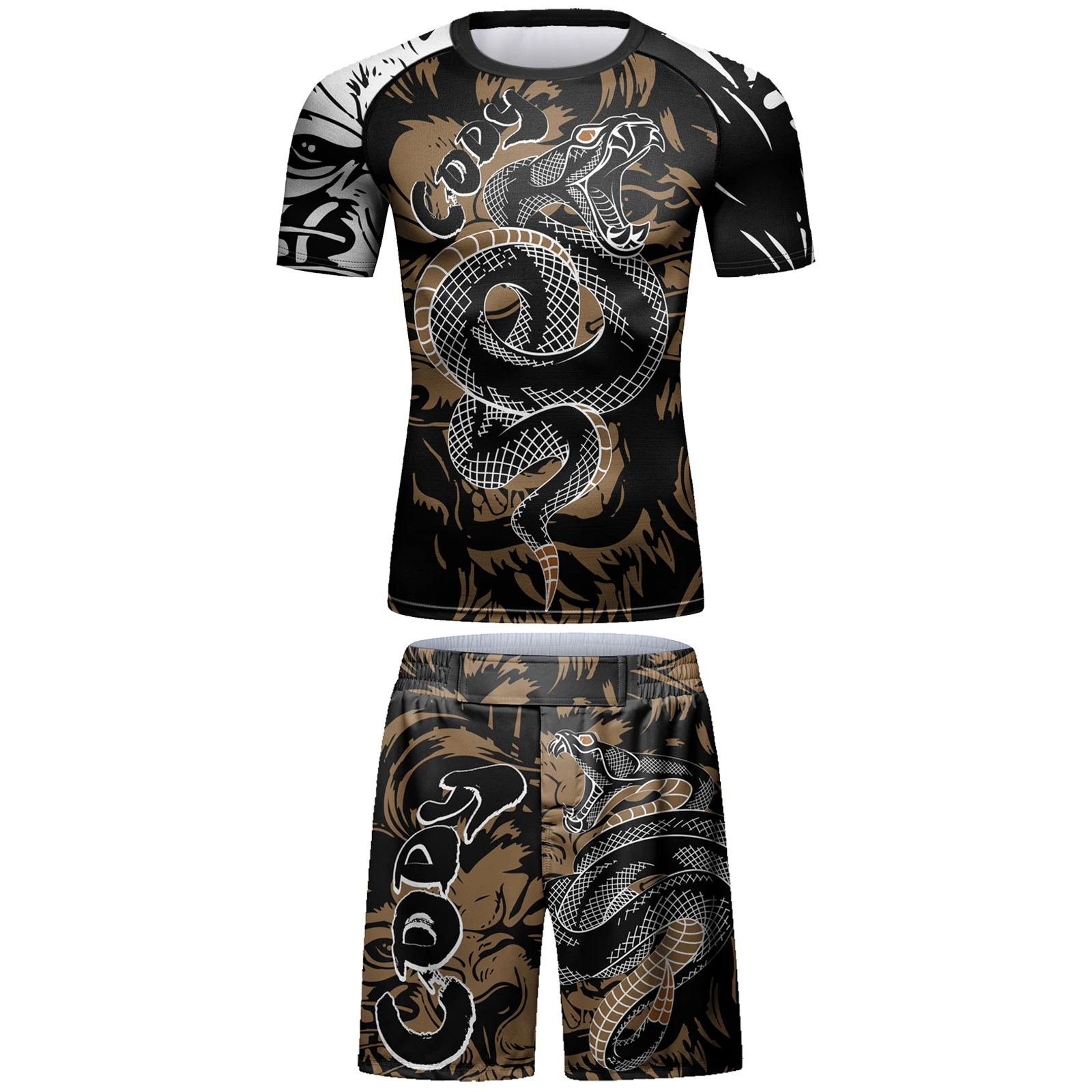 Cody Lundin Rashguard Tracksuits For Men’S Mma Kickboxing Club Fitness Workout Gym Muscle-Building Tight Fighting Sportswear Kit 2