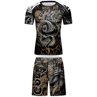 Cody Lundin Rashguard Tracksuits For Men’S Mma Kickboxing Club Fitness Workout Gym Muscle-Building Tight Fighting Sportswear Kit 2