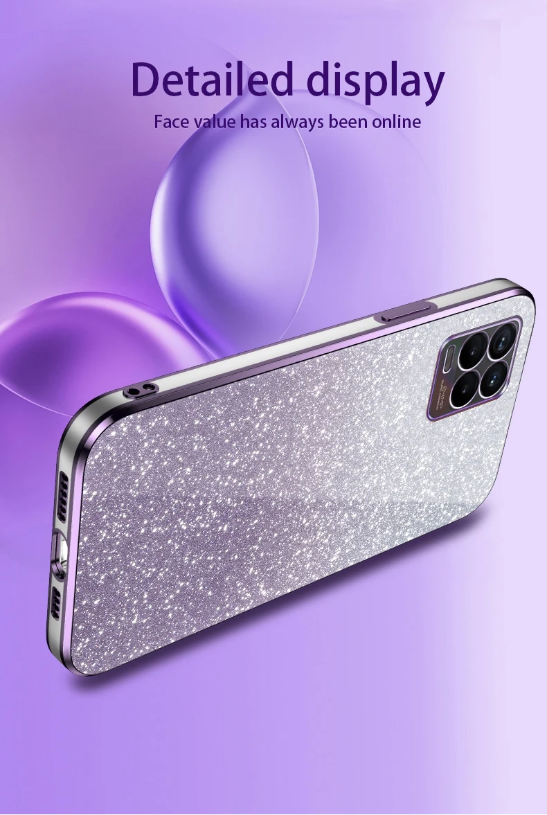 حافظة لينة من البولي يوريثان لهواتف OPPO Realme 8 ، 4G ، ترف ، بالكهرباء ، بريق ، غطاء خلفي شفاف ، Realme 8 Pro