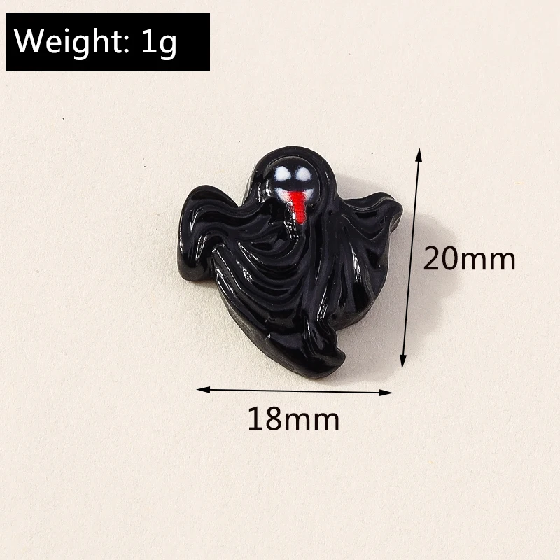 Leslie 10 Stück Neue Niedliche Halloween-Anhänger Geist Katze Spinne Schloss Kürbis Harz-Cabochons mit Flacher Rückseite für Haarspangen und Haarnadeln – Detail 15