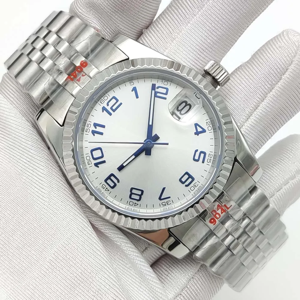 Men's Automatic Mechanical Watch, 36mm Case, Sapphire Glass, Water Resistant, Transparent Case Back, Stylish Watch