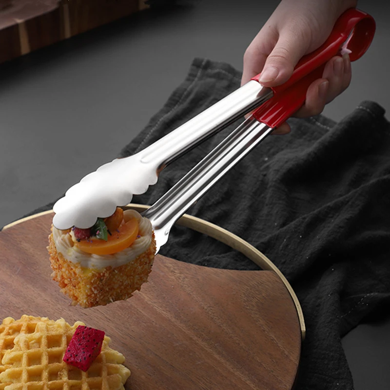 Stainless Steel Food Tongs Pastry Meat Barbecue Clip Anti-Scald Handle Clamp Home Kitchen Cooking Utensil food tongs