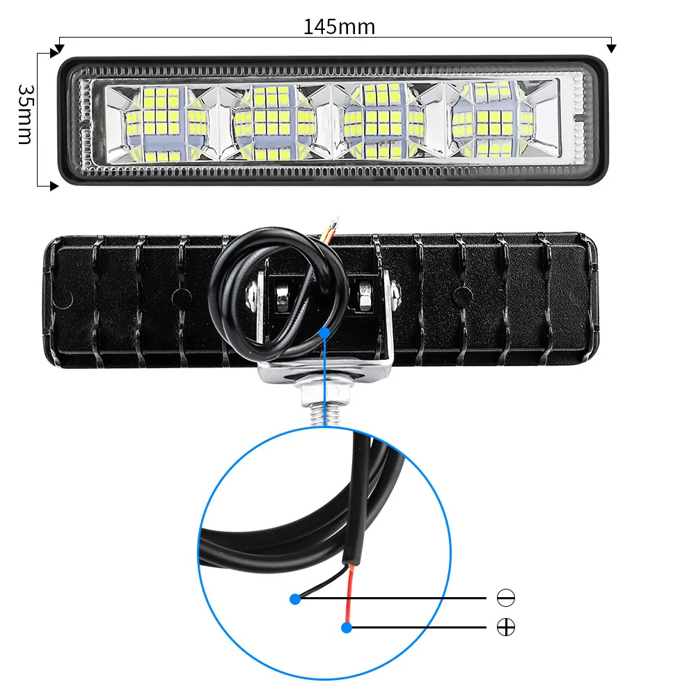 72W LED Work Light Bar (2Pcs) 6
