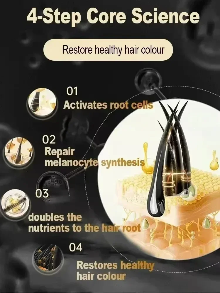 Tueur de cheveux blancs, &eacute;limine les cheveux gris et restaure la couleur naturelle en 7 jours