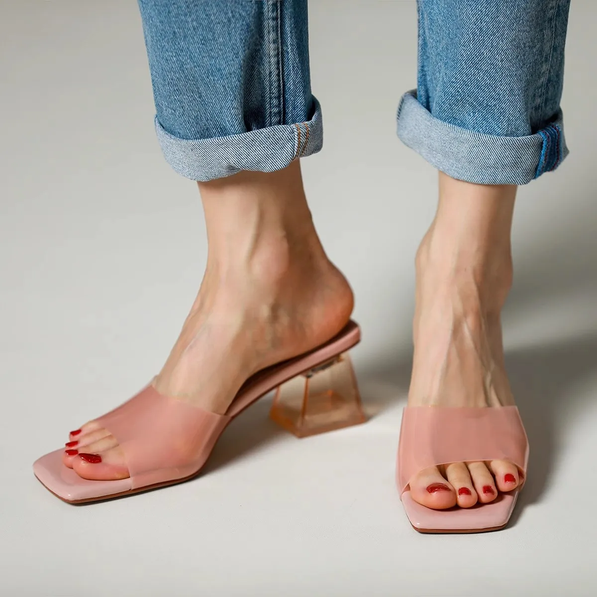 

PVC Jelly Slippers High Heels Women Transparent Sexy Slippers Shoes Woman Clear Sandals Summer Sandals Women Pumps Sandals