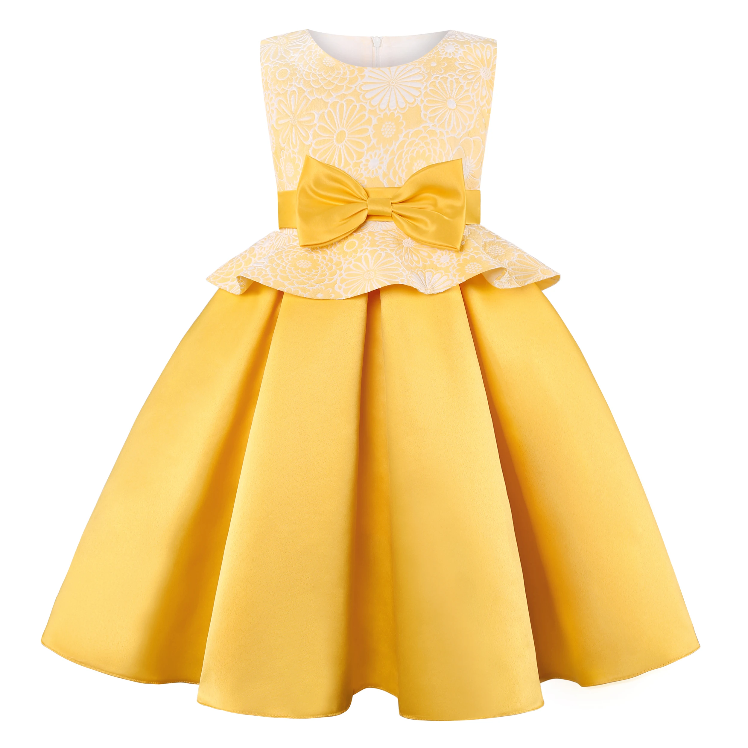 

Bunny LuLu2024 European And Children's New Flower Retro Print Princess Dress Girls' Holiday Birthday Party Dress