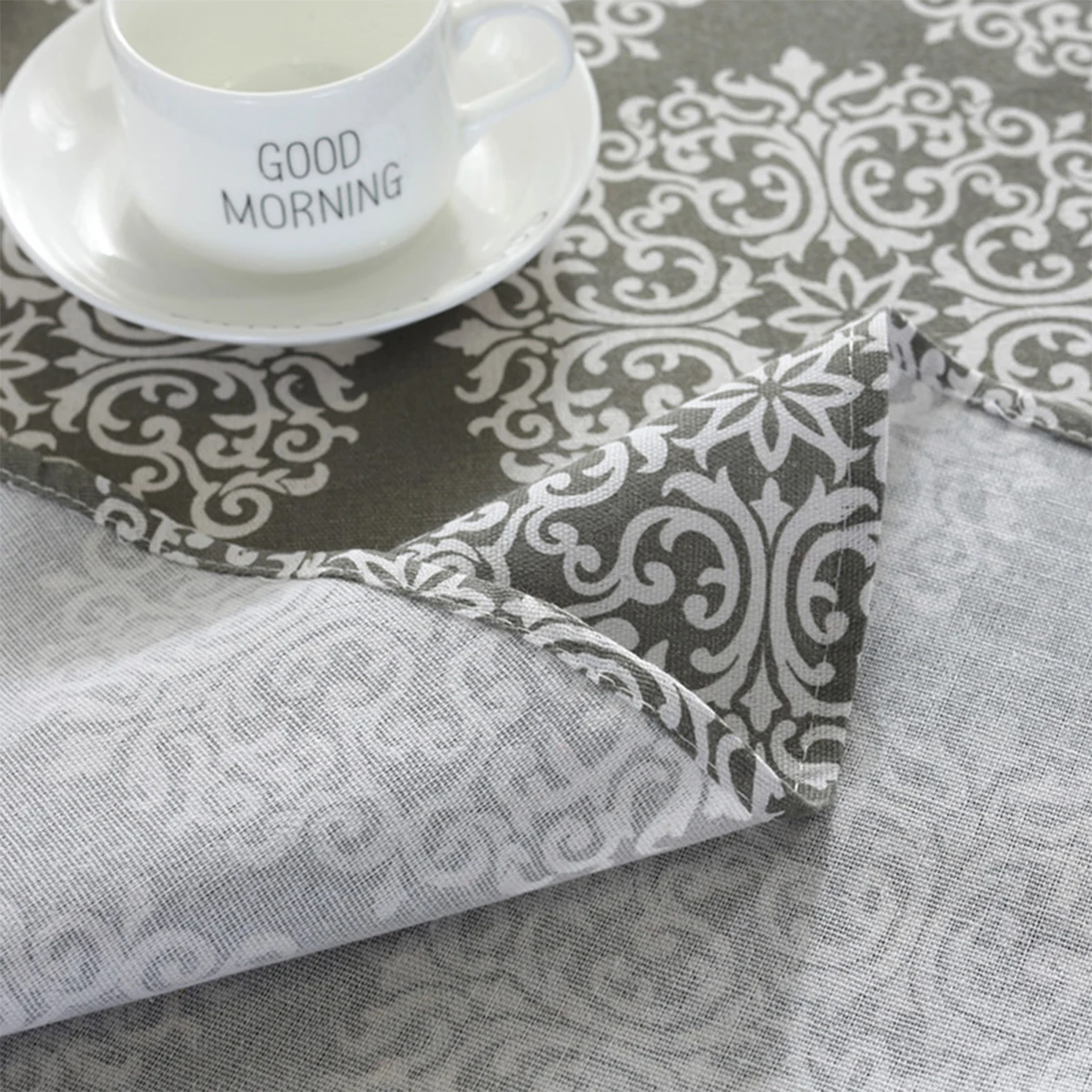 Washable Round Tablecloth Cotton Blend Table Cover
