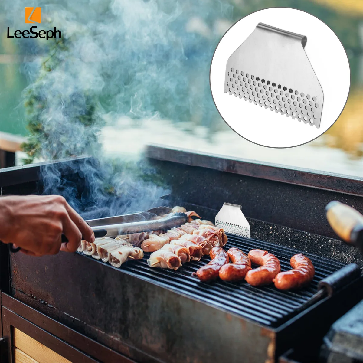 Food Mesh Screen Block Grease Trap Stainless Steel Grill Grease Gate Grill Accessories bbq net