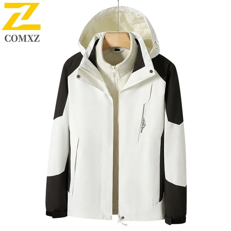 COMXZ Men Winter Jacket Luxury Hooded Hiking Travel Thick Warm Coat Multi-Purpose Everyday Style Lightweight Cold Proof Coats