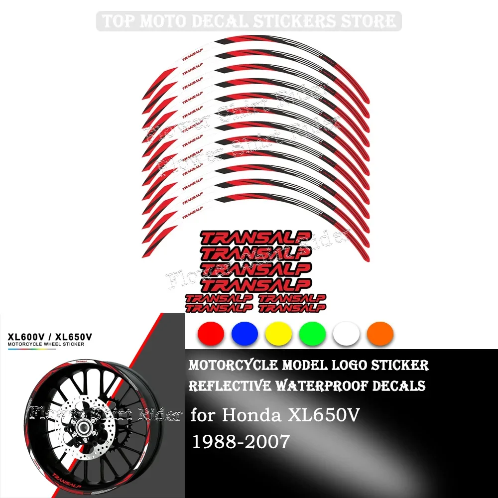 Motorcycle Wheel Sticker Waterproof Hub Decal Rim Stripe Tape 17 Inches For Honda XL650V XL600V XL 600 650 V 1988-2007 2005 2006