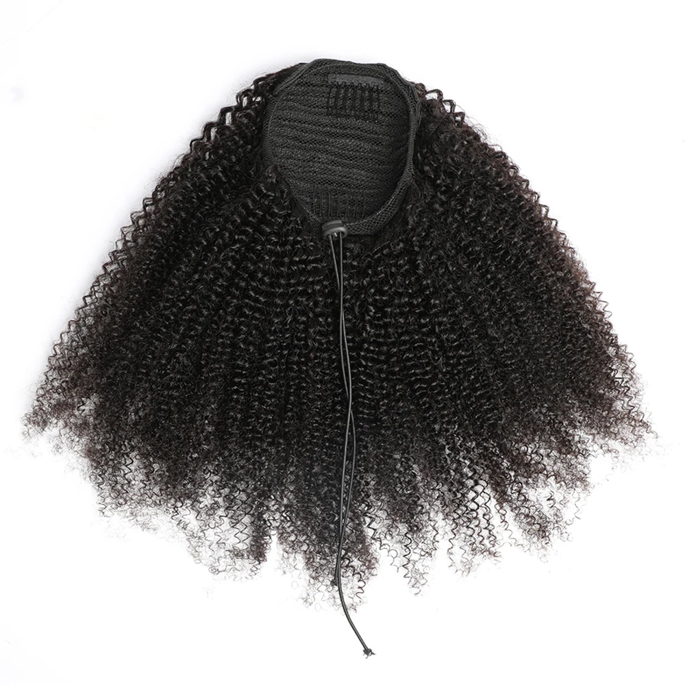 MarchQueen Drawstring Ponytail Clip In Hair Extensions,100% Virgin