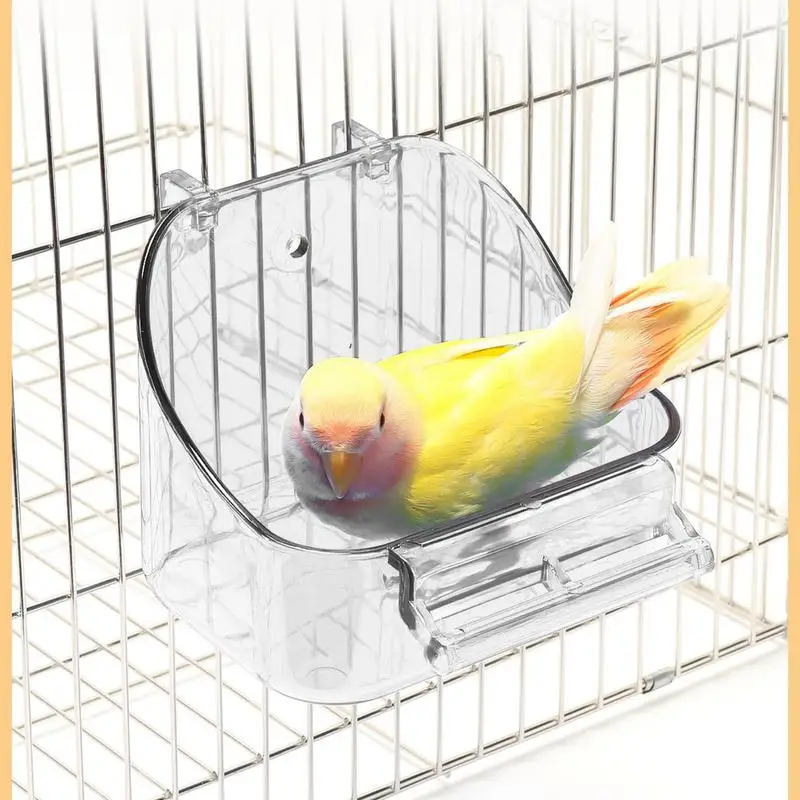 Bagno per uccelli per gabbia Vasca da bagno per pappagalli Gabbia per uccelli Vasca da bagno per uccelli Piscina comoda spessa e robusta per pappagalli calopsitte Uccelli piccoli - immagine 4