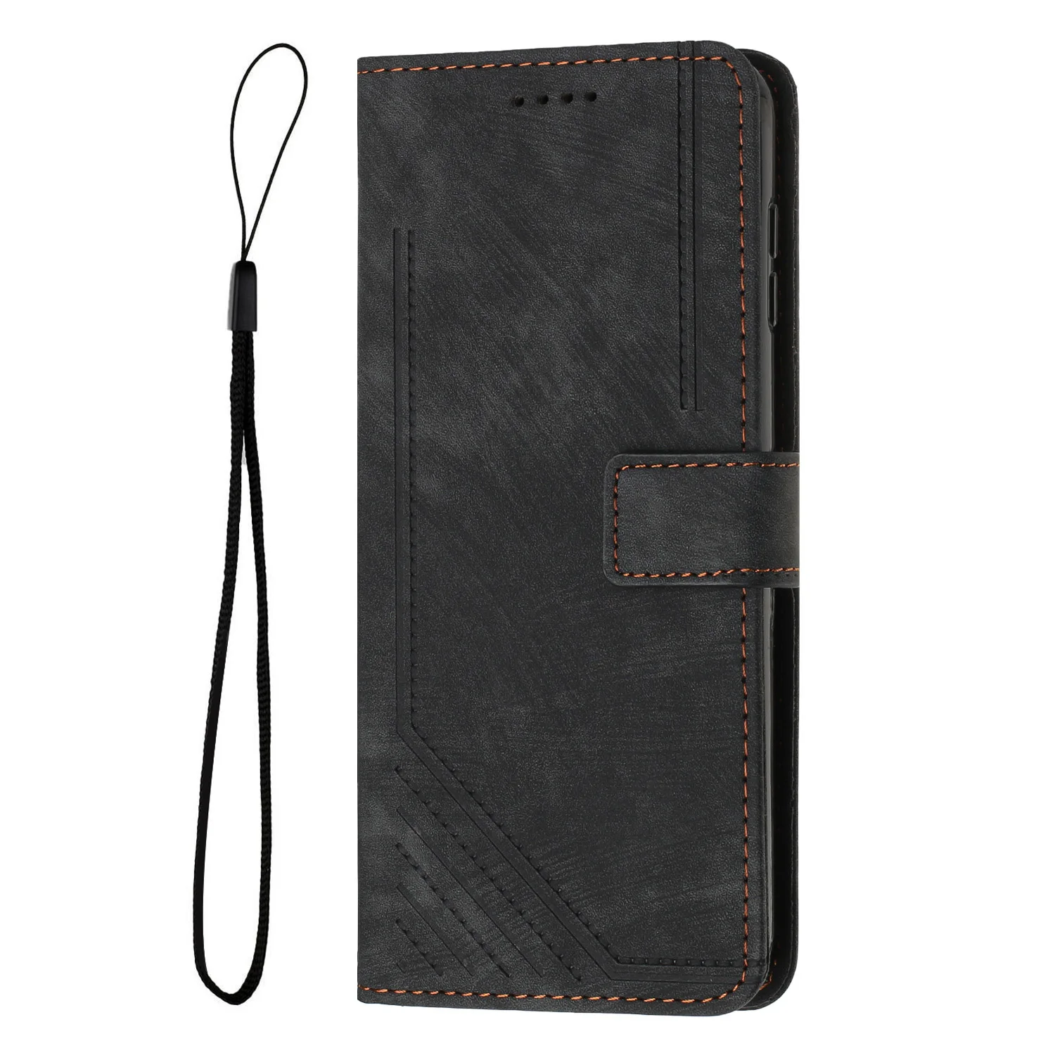 Geometric Line Art Leather Wallet Case with Card Holder