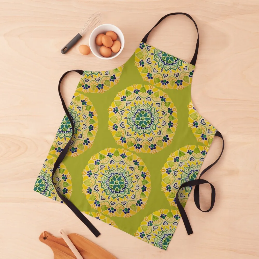 

Yellow Mandala Apron barber men Kitchen japanese style men Apron