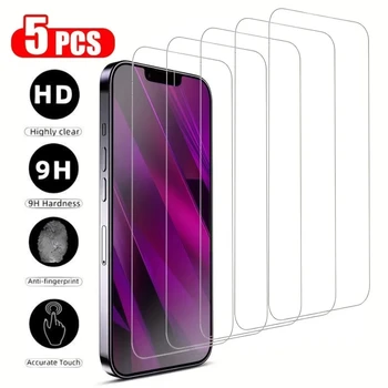 Protecteur d&rsquo;écran Ultra HD, 5 pièces, pour iPhone 17 15 16 Pro Max 15 14 Plus, verre trempé pour IPhone 13 14 12 11 Pro 16e XR XS Max