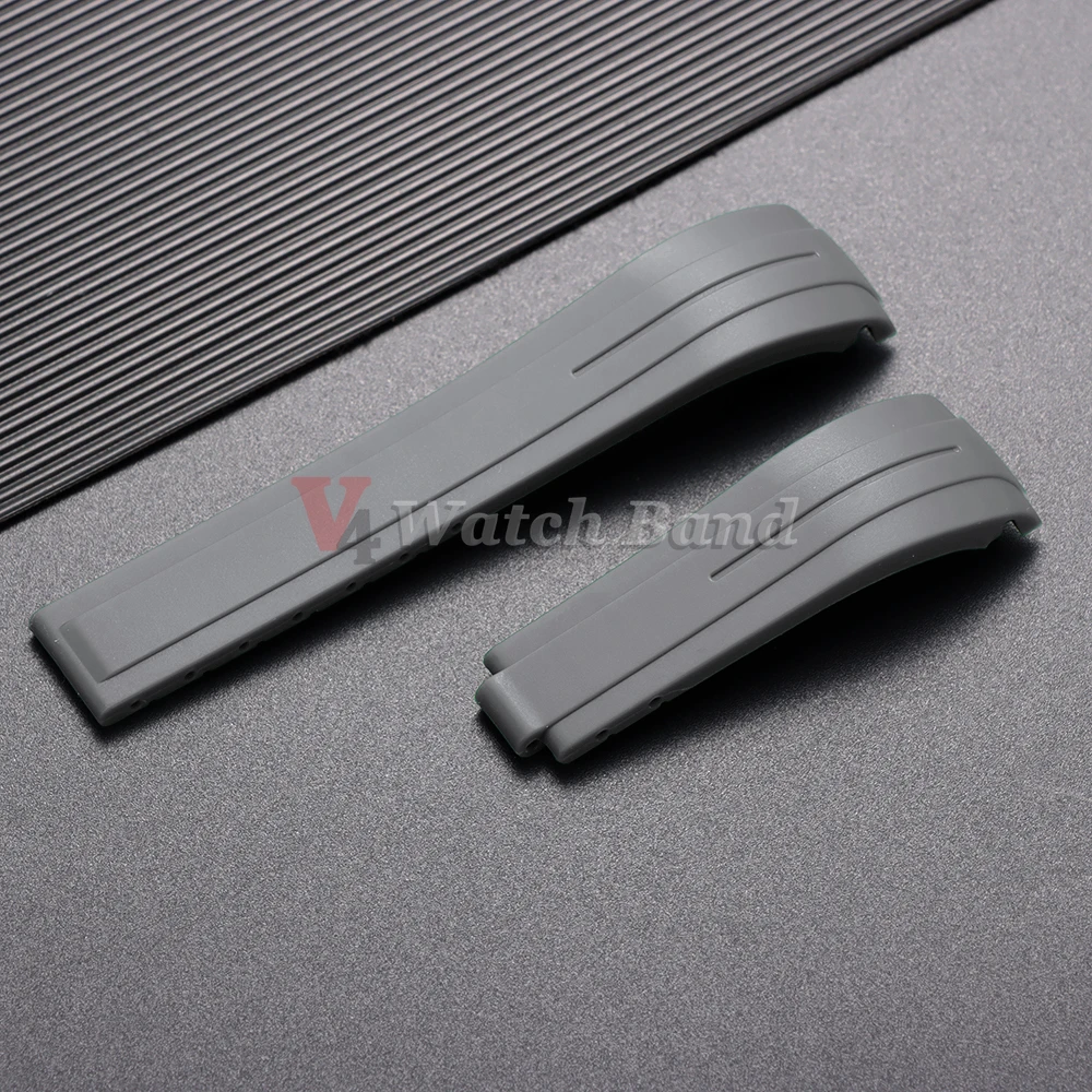 Curved Silicone Rubber Sport Watch Strap Bracelet