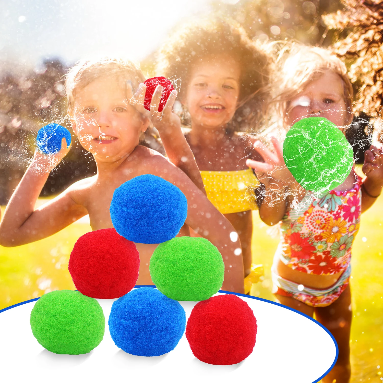 Reusable water cotton balls for children's swimming pools, beach balls, beach parties, water fights, water balloons 6