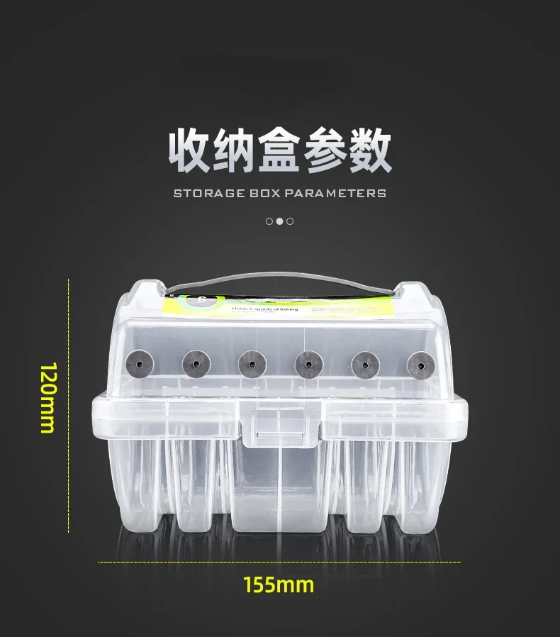 Description Picture 3 of itemFishing Tackle box 6 Compartments Fishing Accessories Line Hook Storage Case Double Sided Fishing Tool organizer boxes