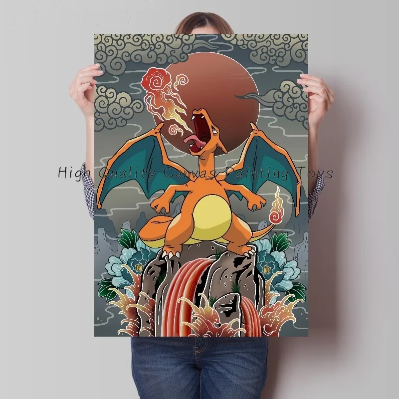 ポケモンアニメリザードンフィギュアコレクションキャンバス絵画