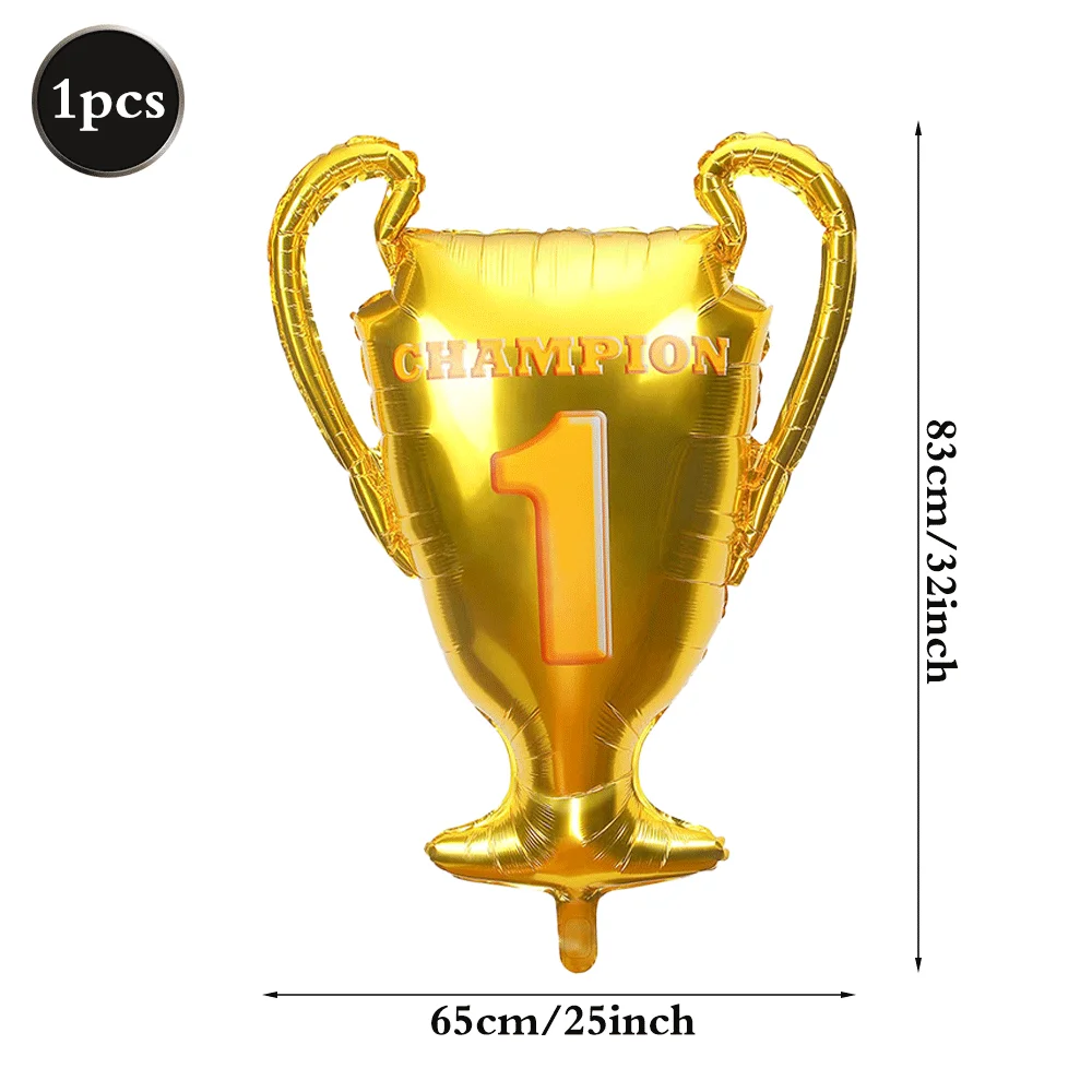 4D Fußball Luftballons Folie Champion Trophy Ballon für Jungen Fußball Geburtstag Party Dekorationen Sport Fußball Fans Party Supplies – Detail 8