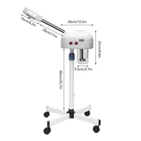 Pulvérisateur réglable en hauteur de vapeur faciale d'ozone de 750 ml 360 °   Équipement de soins de la peau mobile rotatif pour Salon de beauté Spa blanc/noir 8