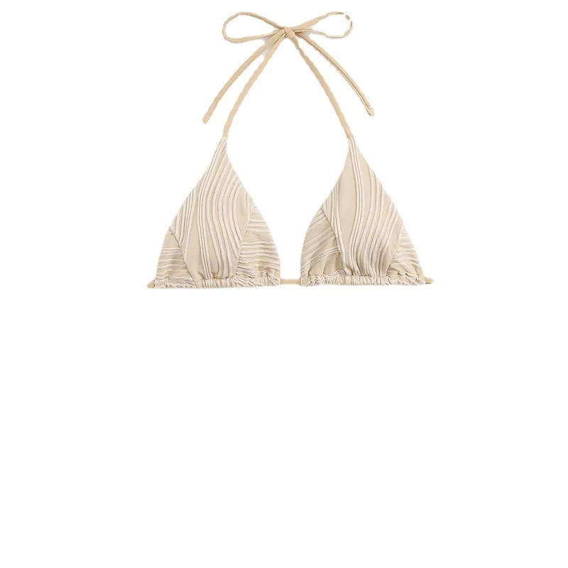 Swimsuit Women's Split Lace-up Triangle Sexy Solid Color Internet Celebrity Bikini