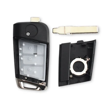 Chiave telecomando per Volkswagen VW Golf 7 Jetta Passat Beetle Polo Bora - KEYYOU 3 pulsanti pieghevole Flip Remote Key Shell Cover con lama per Volkswagen VW Golf