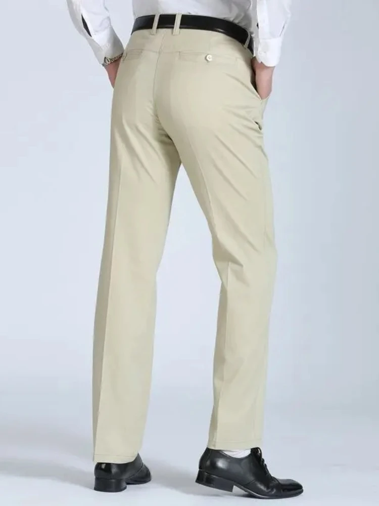 100% Cotton Summer Thin Suit Pants Mens Casual Autumn Thick Classic Business Fashion Stretch Trousers Male Brand Clothes KOACUS 6