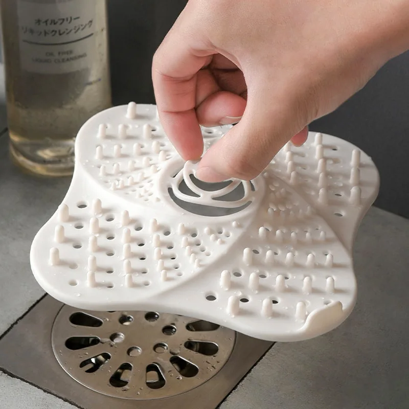 Kitchen Sink Filter Sewer Hair Filter Bathroom Block Square Suction Cup Floor Drain Cover Piece Accessories